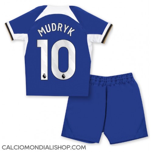 Maglie da calcio Chelsea Mykhailo Mudryk #10 Prima Maglia Bambino 2023-24 Manica Corta (+ Pantaloni corti)